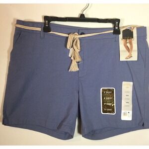 NWT Riders by Lee shorts 18 M short stretch braided belted mid rise blue‎ new